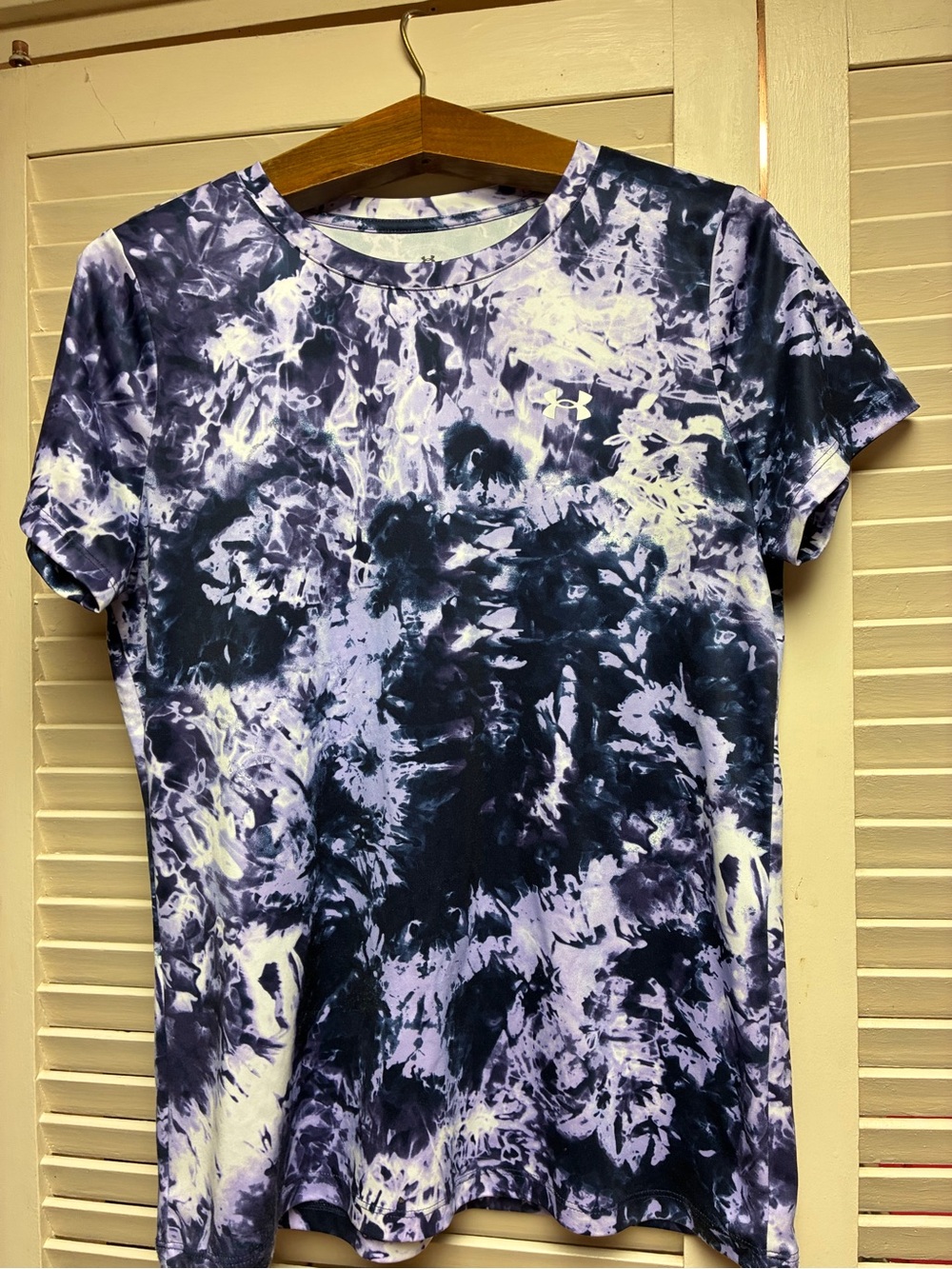 Under Armour Purple and White Tie-Dye Short Sleeve Tee